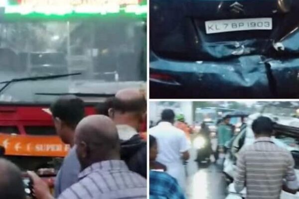 ഡ്രൈവര്ക്ക് ശാരീരിക അസ്വാസ്ഥ്യം; കെഎസ്ആര്ടിസി ബസ് നിയന്ത്രണംവിട്ട് നിരവധി വാഹനങ്ങളിലിടിച്ചു; 12 പേര്ക്ക് പരിക്ക്
