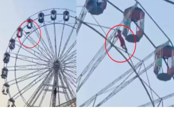 കറങ്ങി കൊണ്ടിരിക്കുന്ന ആകാശതൊട്ടിലിൽ നിന്ന് തെന്നിവീണ 13 കാരി അത്ഭുതകരമായി രക്ഷപ്പെട്ടു